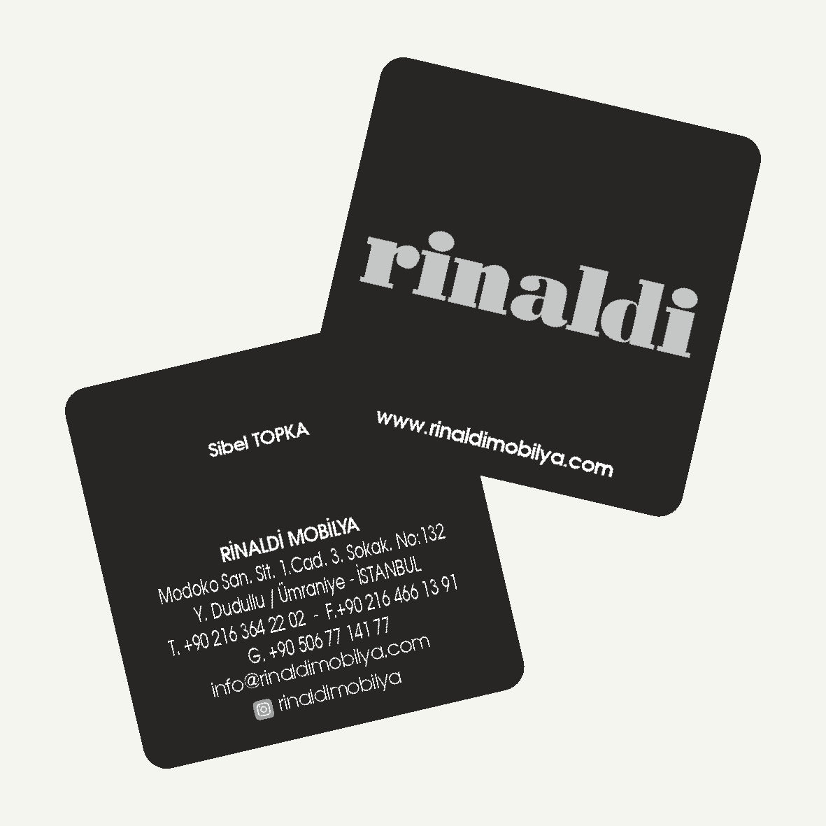 Oval Köşe Kare Kartvizit - Sıvamalı ( Kalın)