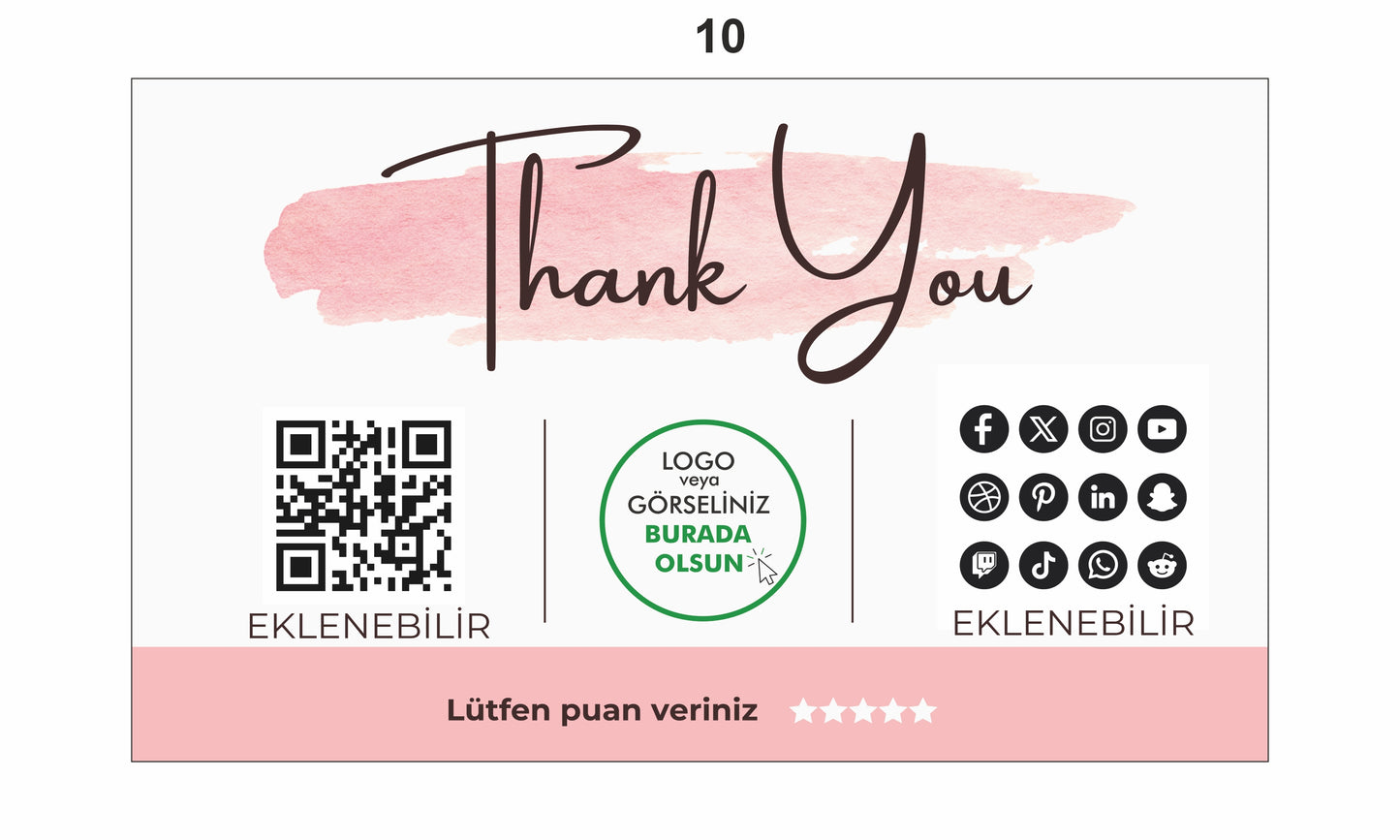 Teşekkür Kartı - Hazır Modeller