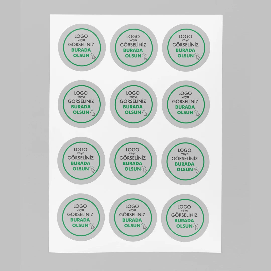 Sticker & Etiket | Yuvarlak · Kuşe Kağıt · Özelleştirilebilir