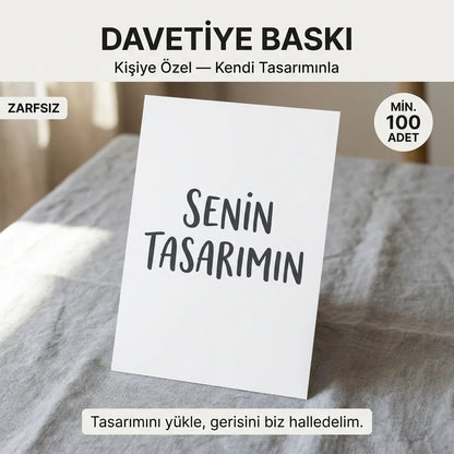 Davetiye Baskı 13x18 cm Zarfsız | 4 Kağıt Seçeneği