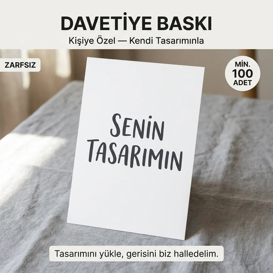 Davetiye Baskı 13x18 cm Zarfsız | 4 Kağıt Seçeneği