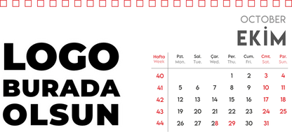 Spiralli Masa Üstü Takvimi