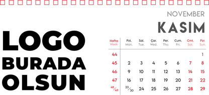 Spiralli Masa Üstü Takvimi