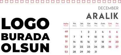 Spiralli Masa Üstü Takvimi