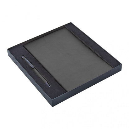 2280-K Hediyelik Set - 13x21 Renkli Kenar Not Defteri Metal Tükenmez Kalem