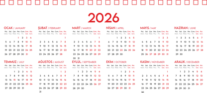 Spiralli Masa Üstü Takvimi