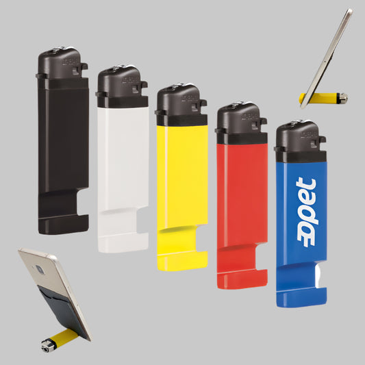 PHL-365 Beyaz Telefon Standlı Taşlı Sibopsuz Çakmak