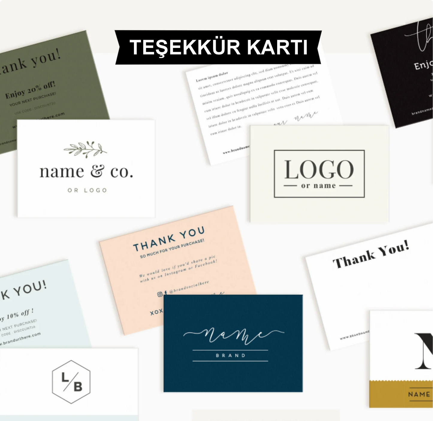 Kuşe Kağıt Kargo Teşekkür  Kartı
