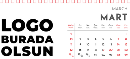 Spiralli Masa Üstü Takvimi