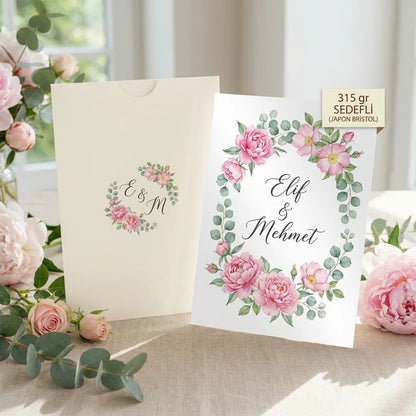 Davetiye Baskı 13x18 cm Krem Zarflı | 4 Kağıt Seçeneği
