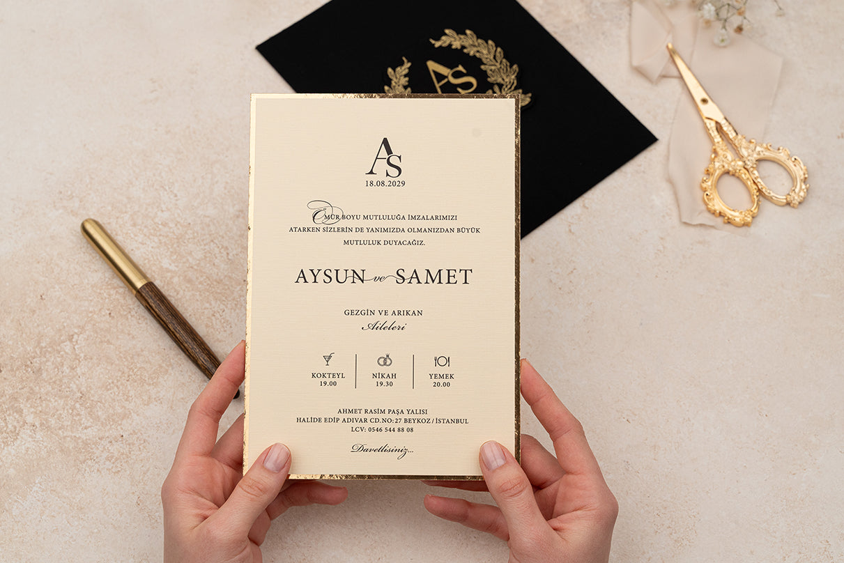 Erdem 5134 düğün davetiyesi zarflı hali