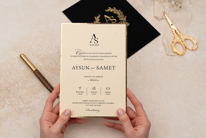 Erdem 5134 düğün davetiyesi zarflı hali