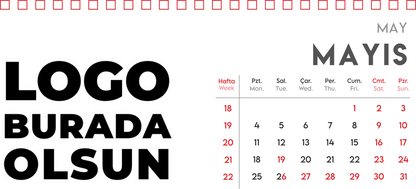 Spiralli Masa Üstü Takvimi