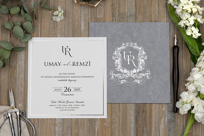 Erdem 5103 düğün davetiyesi ön yüz