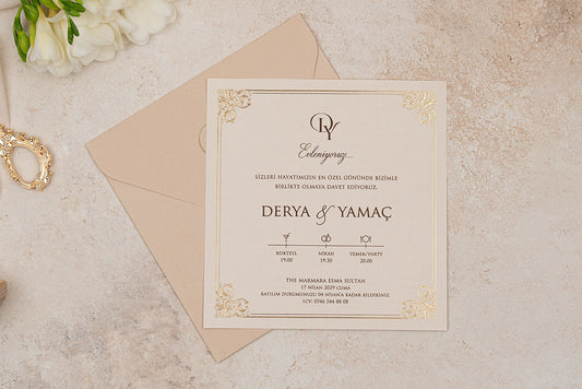 Erdem 5115 düğün davetiyesi ön yüz