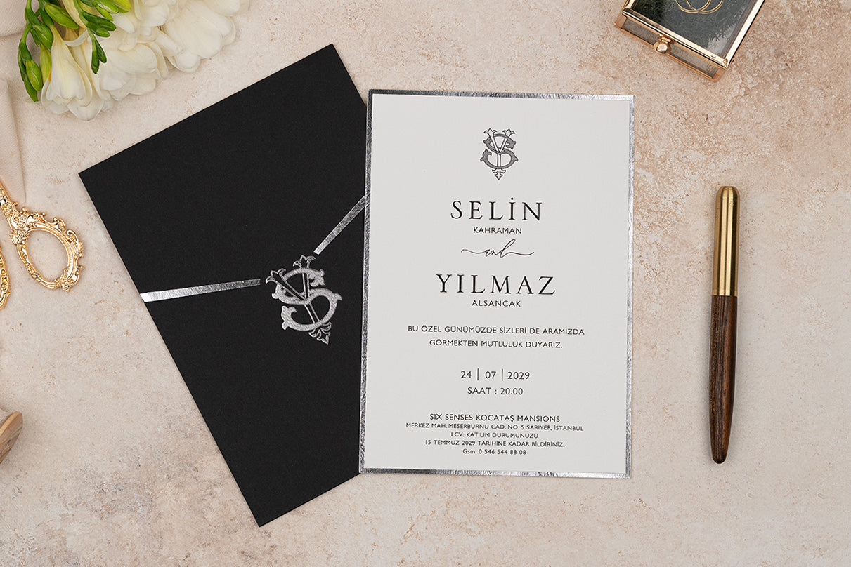Erdem 5121 düğün davetiyesi ön yüz