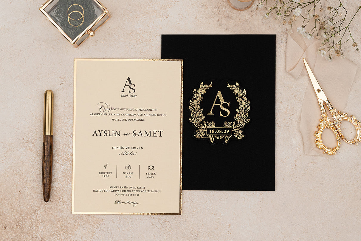 Erdem 5134 düğün davetiyesi ön yüz