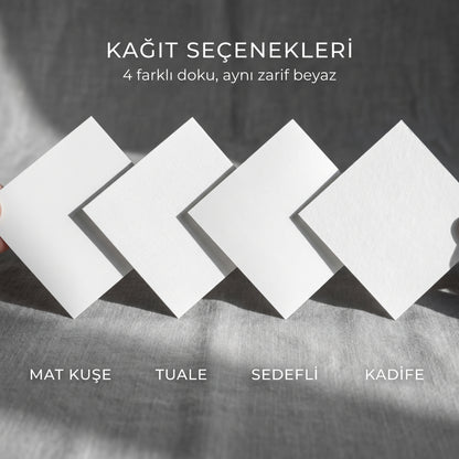 Davetiye Baskı 13x18 cm Siyah Zarflı | 4 Kağıt Seçeneği