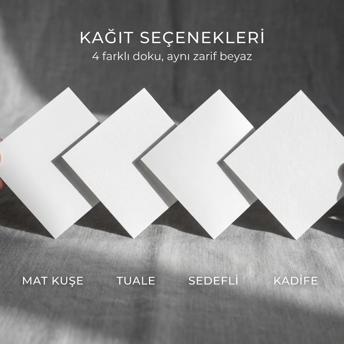 Davetiye Baskı 15x15 cm Siyah Zarflı | 4 Kağıt Seçeneği