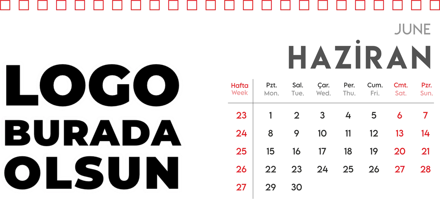 Spiralli Masa Üstü Takvimi