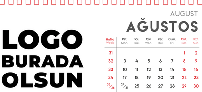 Spiralli Masa Üstü Takvimi