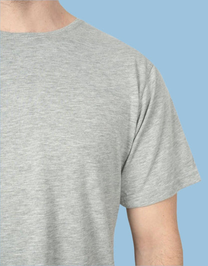 Rahat ve şık gri basic t-shirt, logo baskılı tasarım