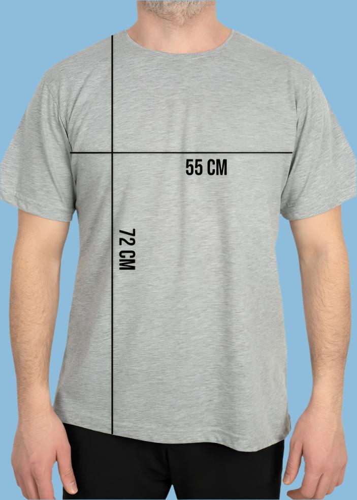 Gri t-shirt, modern logo baskı detayı ile