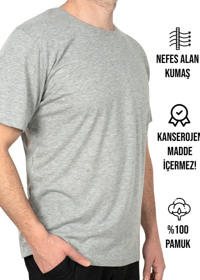 Gri t-shirt, üstünde şık logo baskısı