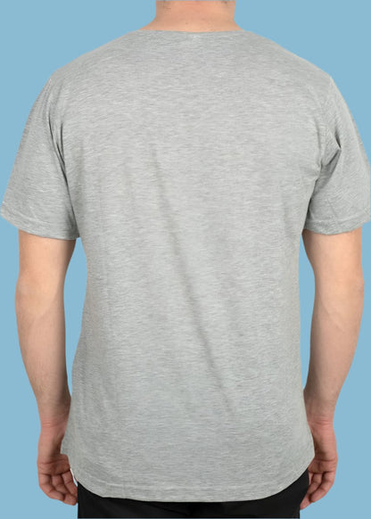 Logo baskılı gri basic t-shirt, günlük kullanım için ideal