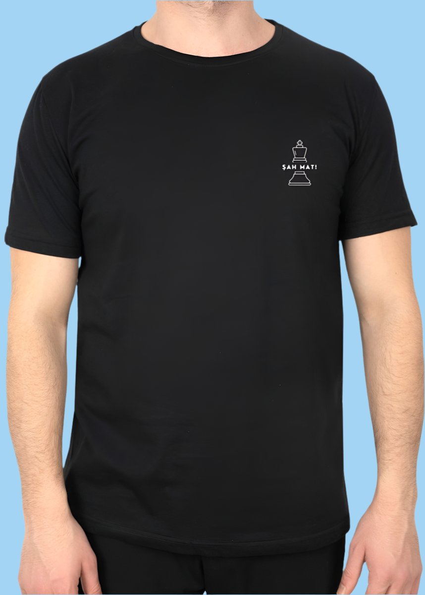 Şık siyah t-shirt, minimal logo baskılı