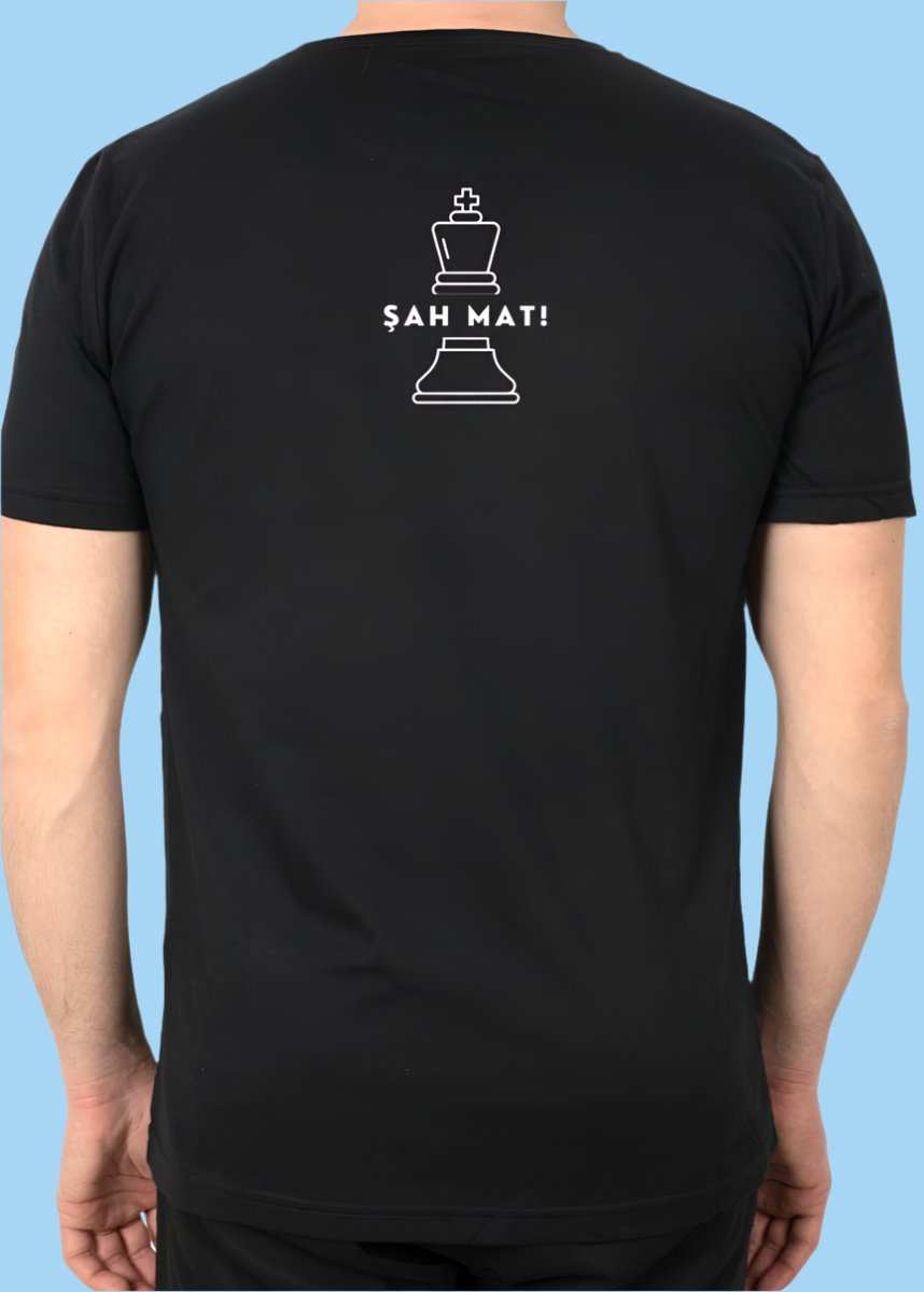 Yüksek kaliteli siyah basic t-shirt, logo baskılı