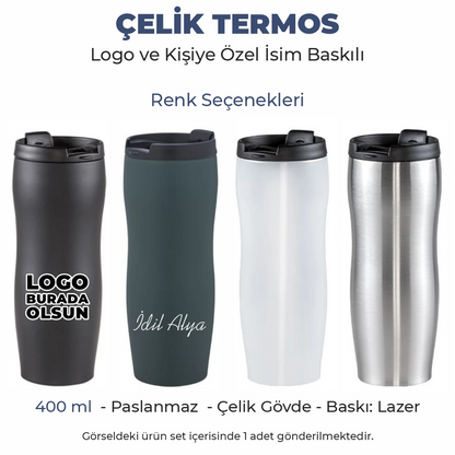 Yılbaşı Ofis Hediye Seti – Logolu Termos, Kanvas Defter &  Bez Çanta