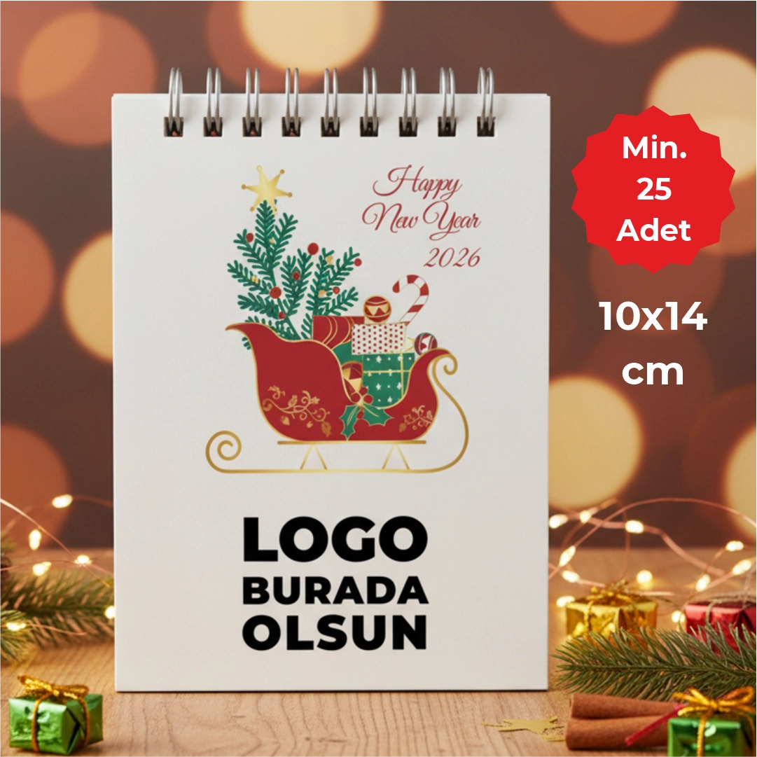 Yılbaşı Kuşe Not Defteri – 19 Farklı  Tasarım - Özelleştirilebilir - 10x14 cm