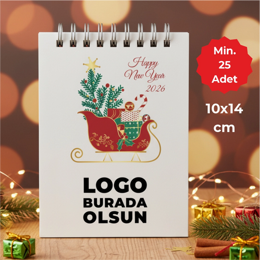 Yılbaşı Kuşe Not Defteri – 19 Farklı  Tasarım - Özelleştirilebilir - 10x14 cm