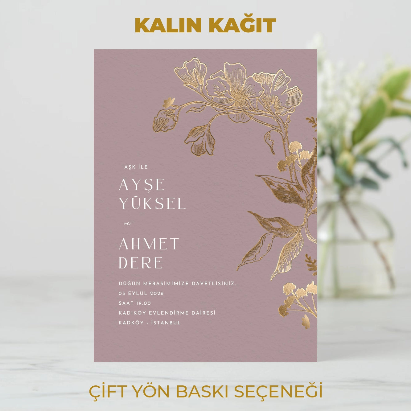 Davetiye  -  Özel Tasarım Baskılı - Görünüm 5 | onaylabastir