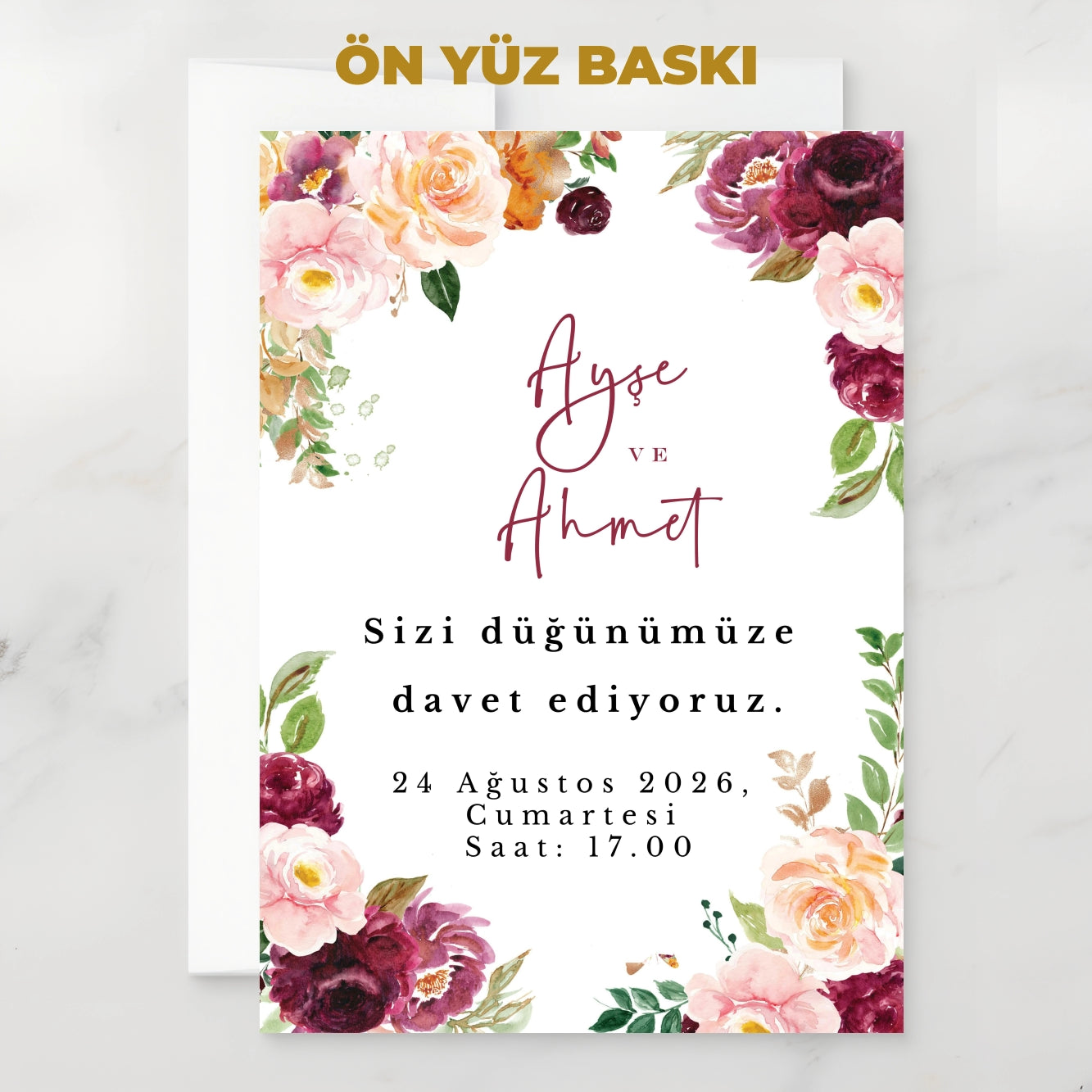 Davetiye  -  Özel Tasarım Baskılı - Görünüm 7 | onaylabastir