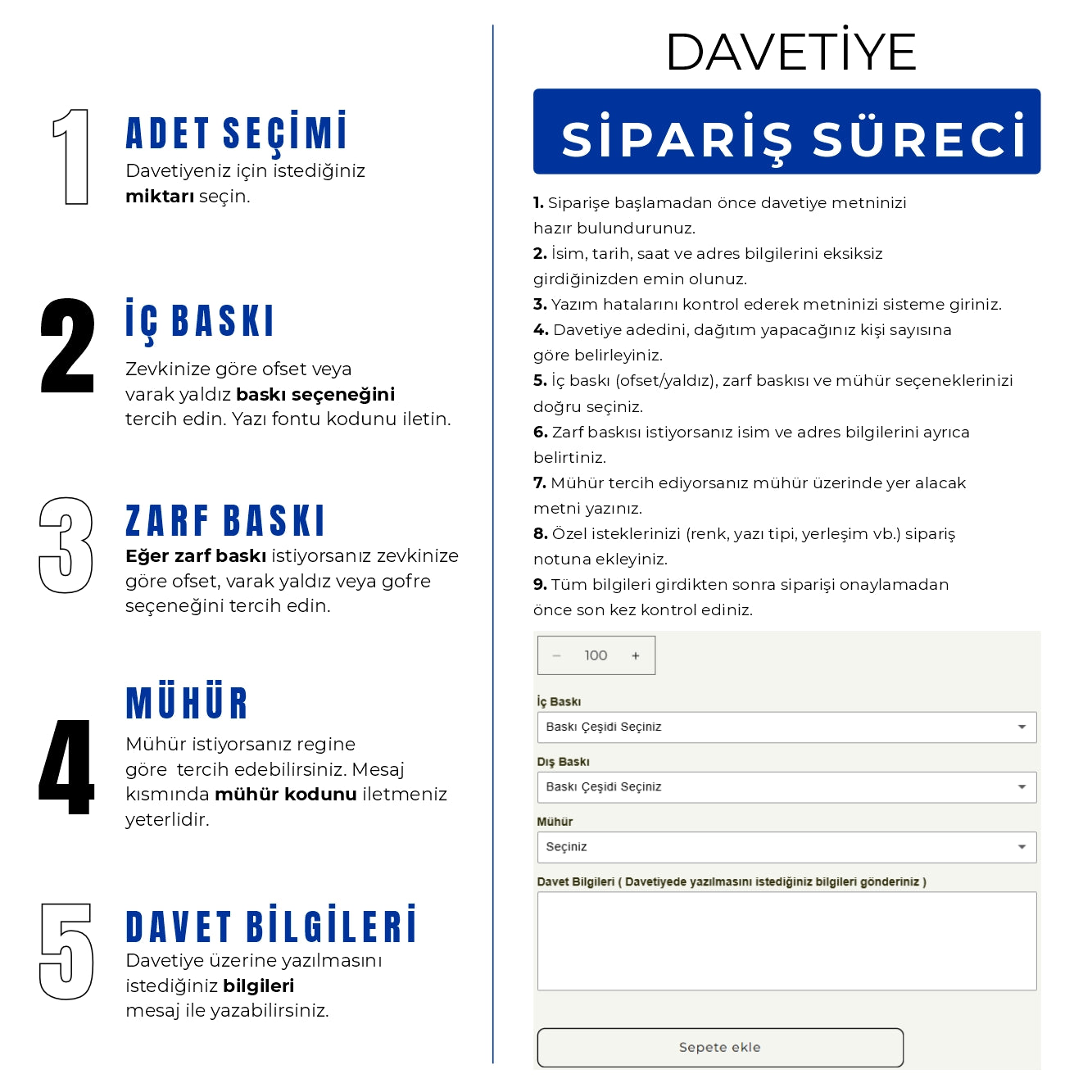 Davetiye sipariş süreci rehberi