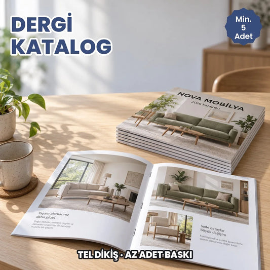 Dergi katalog baskı: tel dikişli A4 dergi ve katalog, az adet baskı imkânı