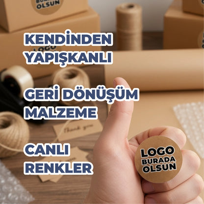 Yuvarlak Kraft Etiket Baskı | Doğal Görünümlü Yuvarlak Sticker