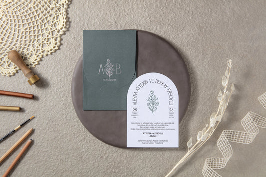 Fenomen Davetiye 7097 - modern düğün davetiyesi 1