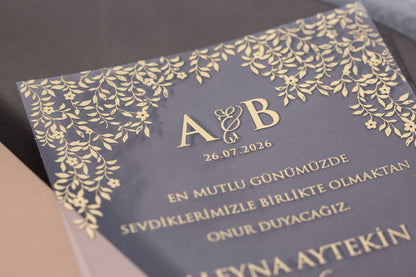 Fenomen Davetiye 7154 - modern düğün davetiyesi 2