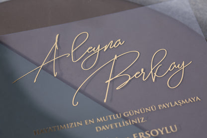 Fenomen Davetiye 7157 - modern düğün davetiyesi 5