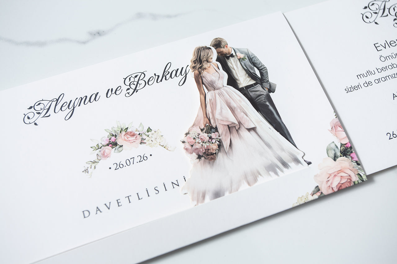 Fenomen Davetiye 7171 - modern düğün davetiyesi 3