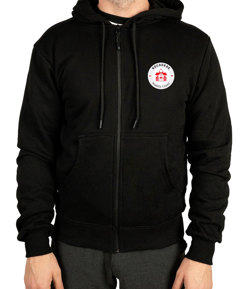 Kapüşonlu ve Fermuarlı Sweatshirt - 3 İplik, Şardonsuz (Özelleştirilebilir)
