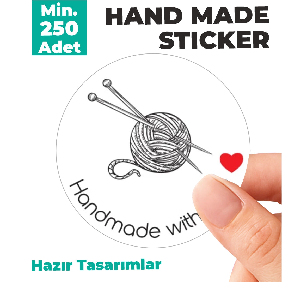 Hazır Model Hand Made Sticker & Etiket  | Yuvarlak · Kuşe Kağıt