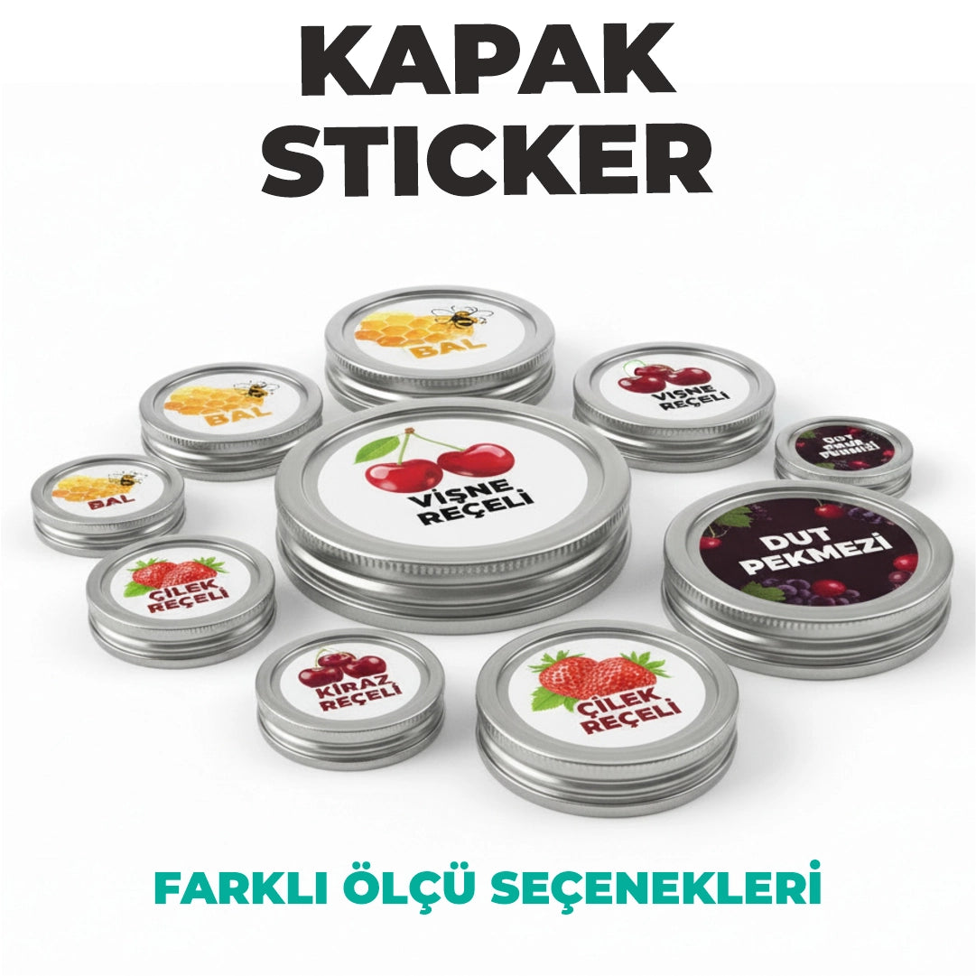 Sticker Baskı – Kavanoz Kapak Etiketi | Yuvarlak Bal & Reçel Etiketi (Kuşe Kağıt)
