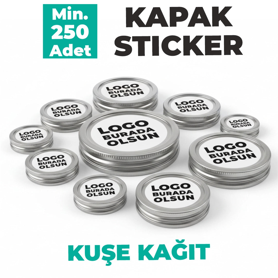 Sticker Baskı – Kavanoz Kapak Etiketi | Yuvarlak Bal & Reçel Etiketi (Kuşe Kağıt)