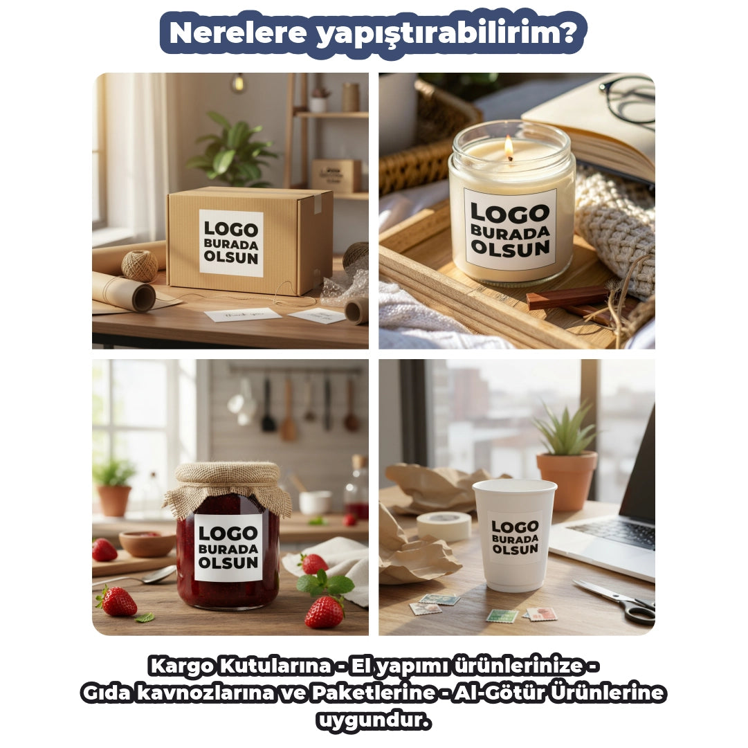 Sticker & Etiket | Kare · Kuşe Kağıt · Özelleştirilebilir