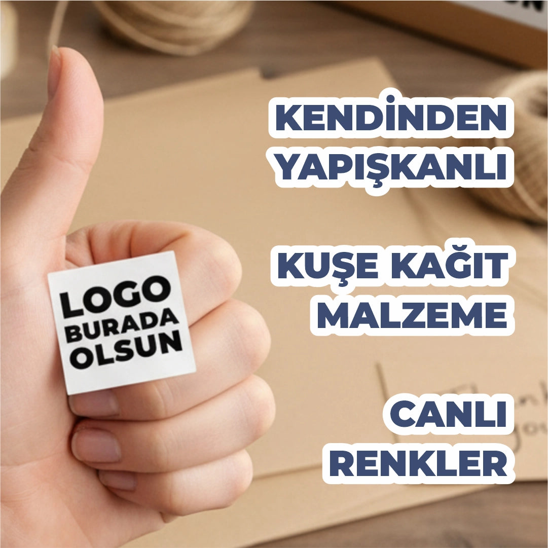 Sticker & Etiket | Kare · Kuşe Kağıt · Özelleştirilebilir