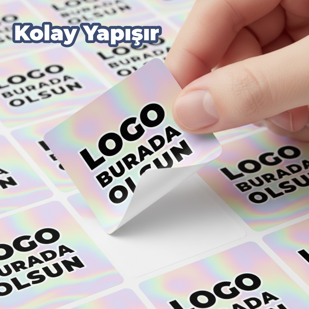 Kare Hologram Sticker | Logo Baskılı Etiket